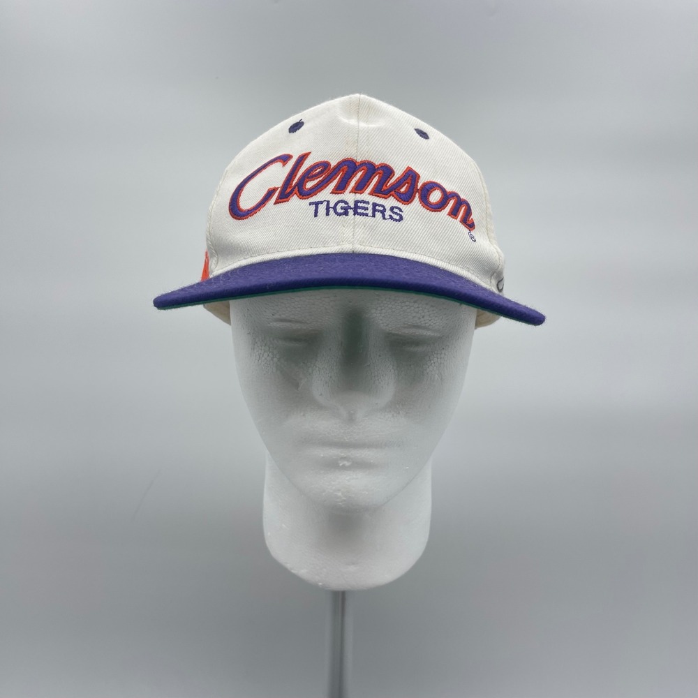 Sports Specialties 90s Clemson Tigers Vintage OSFA Cap White Snapback Script Hat